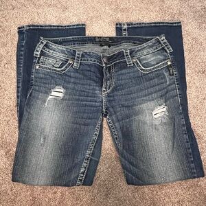 Stylish Blue Distressed Jeans